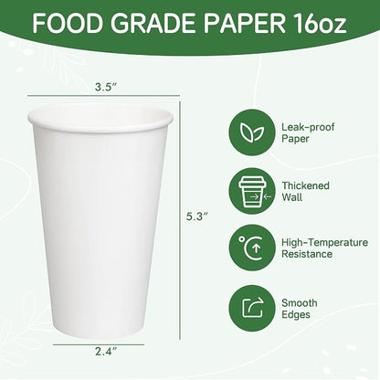 Coffee Cups 16 oz 200 Pack, Disposable Paper Cups - Image 2