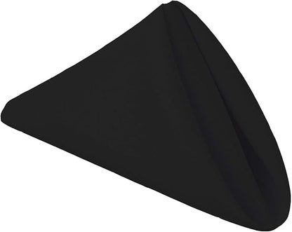 Gee Di Moda Cloth Napkins - 20 x 20 Inch Black Dinner Napkins - Set of 12 Soft & Absorbent Washable Fabric Cloth Table Napkins with Hemmed Edges for Hotel Restaurant, Holiday Parties & Wedding