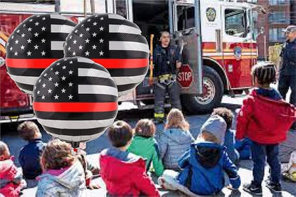 Thin Red Line Balloons-3 Pack-18 Inch-Firefighter EMT Mylar-Havercamp | Set of - Image 5