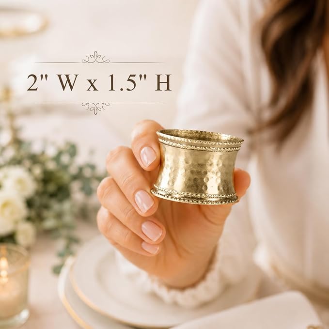Metal Napkin Rings Set of 12 Iron Napkin Ring Holders - Image 4