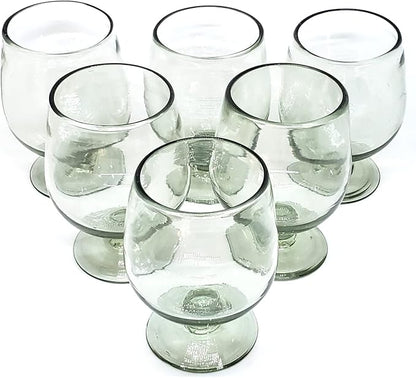 Clear 11 oz Large Cognac Glasses (set of 6), Recycled Glass, Lead-free, Toxin-Free (11 oz Large Cognac)