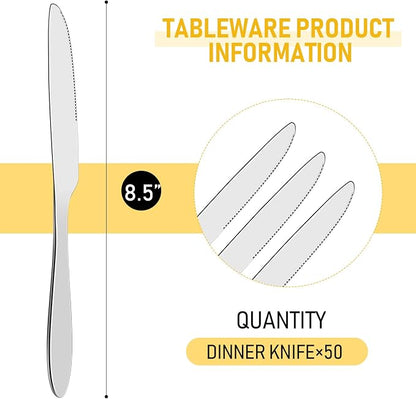 Nuenen 50 Pcs Bulk Dinner Knives 8.5 Inch 4th of July Table Knife Stainless - Image 2