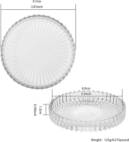 Glass Coasters Round Cup Mat, Decorative Wine Bottle Coaster, Crystal Drink - Image 2
