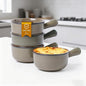 MONITO 16 Oz French Onion Soup Bowls, Ceramic Soup Bowls with Handles, Stackable Soup Crocks Oven Safe for Chili, Beef Stew, Cereal,Casseroles Microwave & Dishwasher Safe, Set of 4, Olive Green