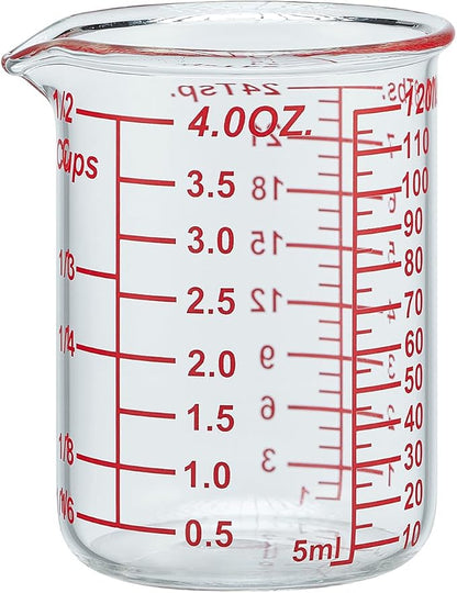120 ML/4OZ High Borosilicate Glass Measuring Cup-V-Shaped Spout, Glass by AckersBORO33