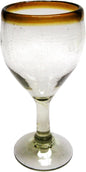 Amber Rim 7 oz Small Wine Glasses (set of 6), Recycled Glass, Lead-free, Toxin-Free (7oz Small Wine)