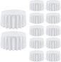 12 Pack Round Tablecloth 120 Inch Cloth White Tablecloth for Round Tables, Washable Polyester Table Cloth Stain and Wrinkle Resistant Decorative Table Cover for Wedding Party Dining Banquet