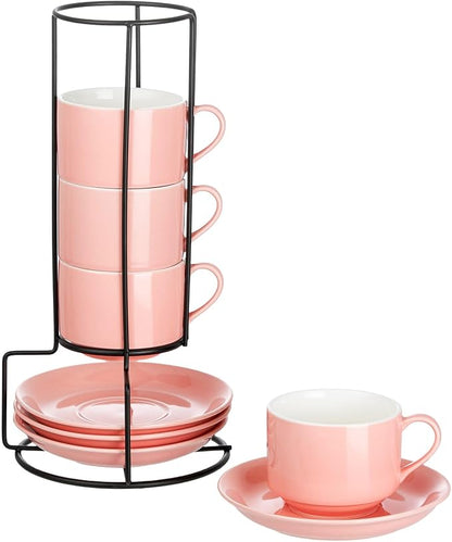 YOLIFE 8oz Porcelain Stackable Cappuccino Cups by YOLIFE