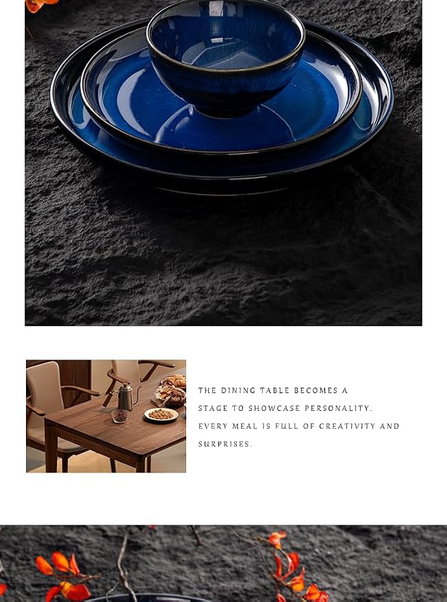 4-piece set, natural active glaze plate and bowl set, microwave and dishwasher - Image 7