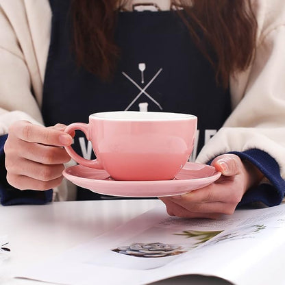 Coffeezone Americano Coffee Cup and Saucer Latte Art Cappuccino Barista Cups - Image 2
