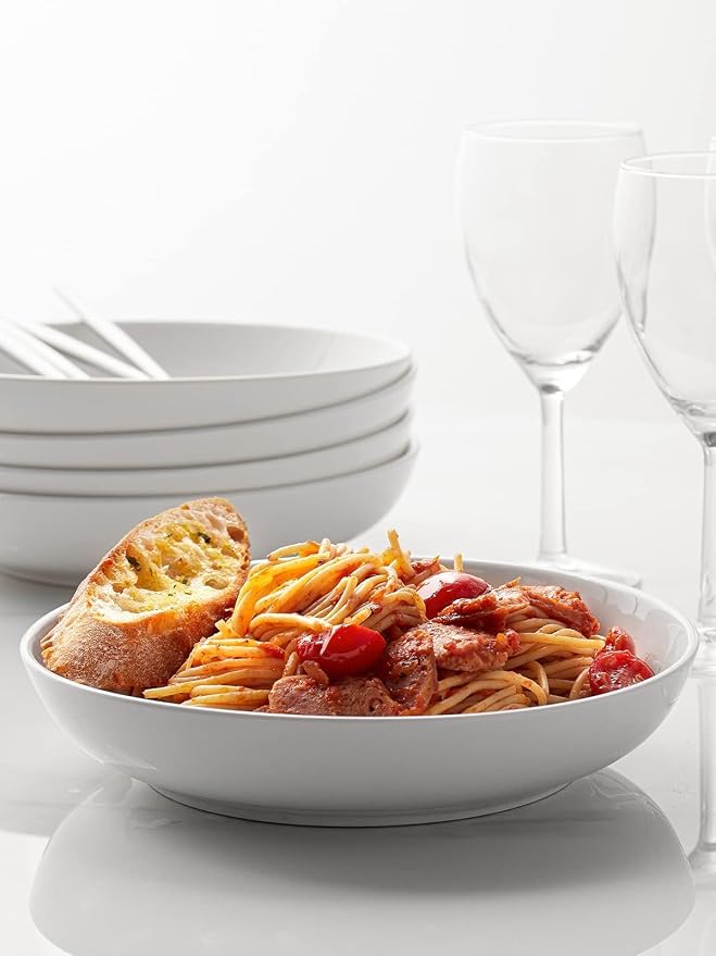 Y YHY Pasta Bowls, 30oz Salad Bowls White Soup Bowls Large Pasta Serving Bowl - Image 3