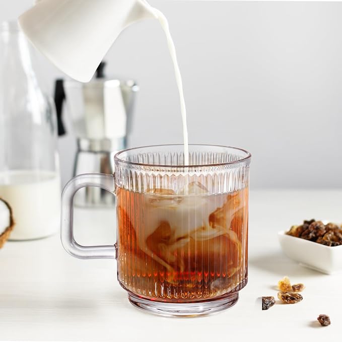Noamus 6 Pack Premium Glass Coffee Mugs - Image 8