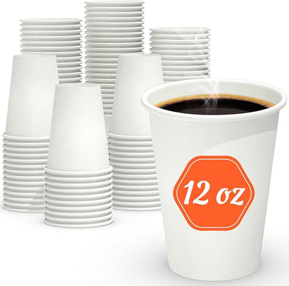 Dealusy 200 Count 12 oz Coffee Cups, Leak-Free Food Safe Paper Cups 12 oz by Dealusy