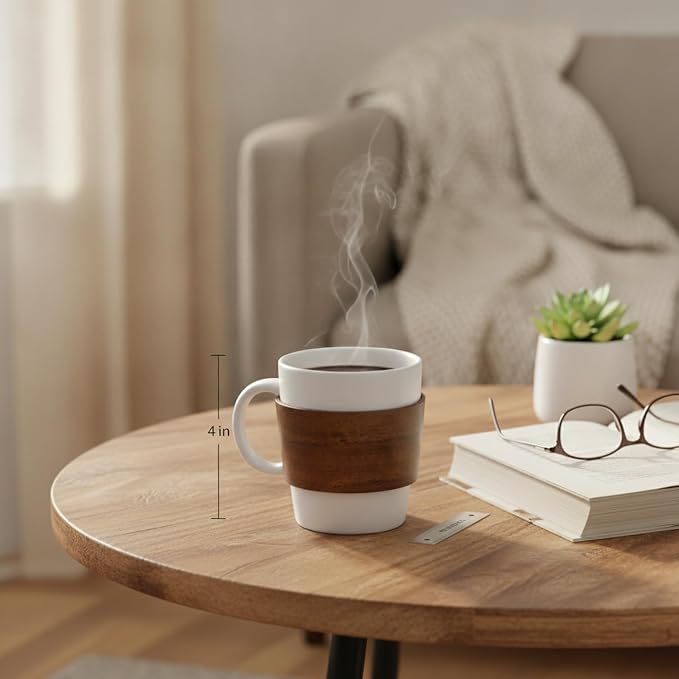 Office Desk & Home Coffee Station Accessory, Wooden Cup Sleeve - Image 3