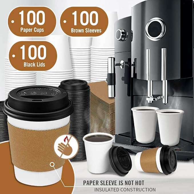 Ginkgo 100-Pack 8 oz Thickened Coffee Cups - Image 2