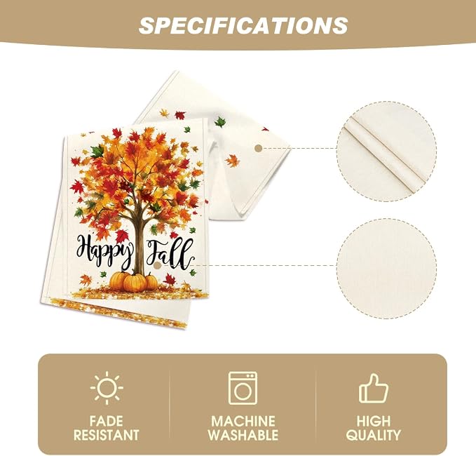 Artoid Mode 210 GSM Fall Table Runner 13x72 Inch Home Party Decor | Maple Tree - Image 5