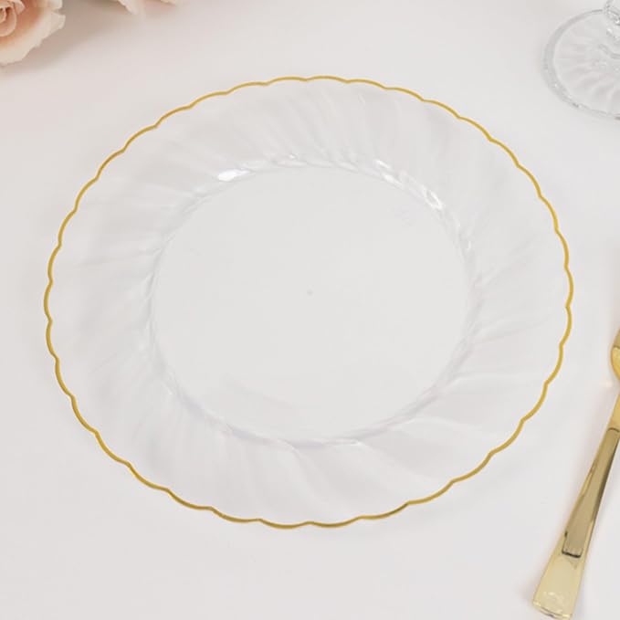 Efavormart 10-Pack 10" Clear Plastic Dinner Plates - Image 9