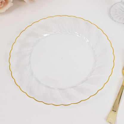 Efavormart 10-Pack 10" Clear Plastic Dinner Plates - Image 9