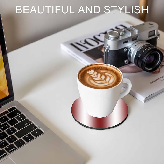 Ombre Red Coasters Set of 2, Modern Minimalist Geometric Gradient Color Soft - Image 7
