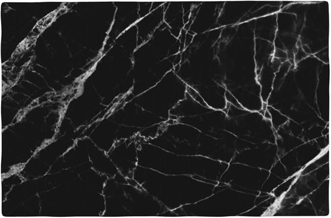 Fiokroo Black with White Marble Placemats Set of 6 Table Mats Table Tableware by Fiokroo