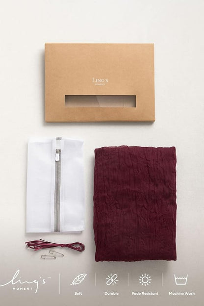 Ling's Moment Dark Red Cheesecloth Table Runner, 168 Inch 14FT | Burgundy Boho - Image 7