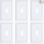 6-Pack Single Toggle Light Switch Cover Plate, Durable Natural Bamboo Fiber Decorative Switch Plate Covers, Pure White 1 Gang Wall Plate, Corrosion Resistant