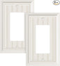 2-Pack Classic Beadboard Decorator Wall Plate Cover, Light Almond Decorative Switch Plates and Outlet Covers, Durable Natural Bamboo Fiber Wall Plates for Electrical Outlets, Receptacle, GFCI Outlet