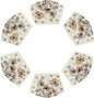 Artoid Mode Brown Poppy Floral Round Table Wedge Placemats Set of 6, Seasonal Winter Kitchen Dining Table Decoration for Indoor Party Home