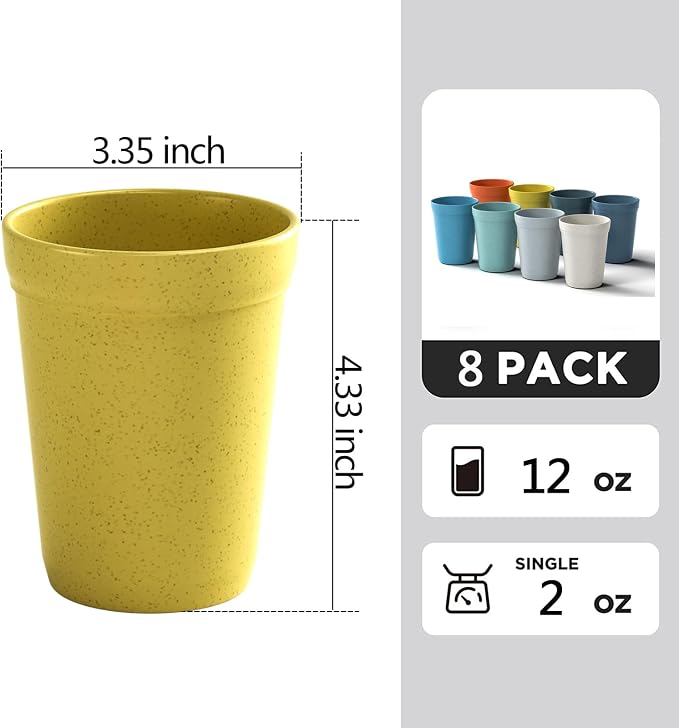Homestockplus 12Oz Wheat Straw Cups, and Outdoor Use - Image 3