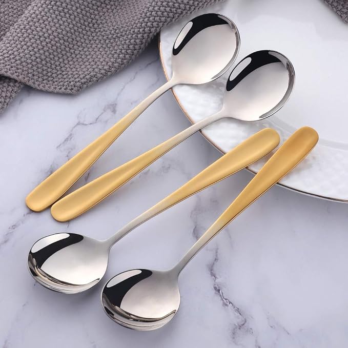 Buyer Star Bouillon Spoon Sets, 7-Inch Round Soup Spoons, Stainless Steel - Image 6
