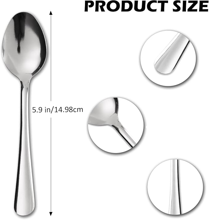 Windsor 60-Piece Set Stainless Steel Teaspoons, Tea Spoons | 5.9-Inch Food - Image 2