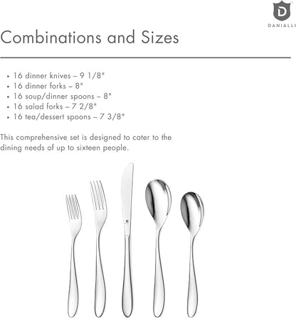 Silverware Set for 16 | 18/10 Stainless Steel Flatware Set | Mirror Finish - Image 6
