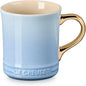 Le Creuset Stoneware Vancouver Mug, 14 oz., Coastal Blue/Gold Metallic Handle by LeCreuset