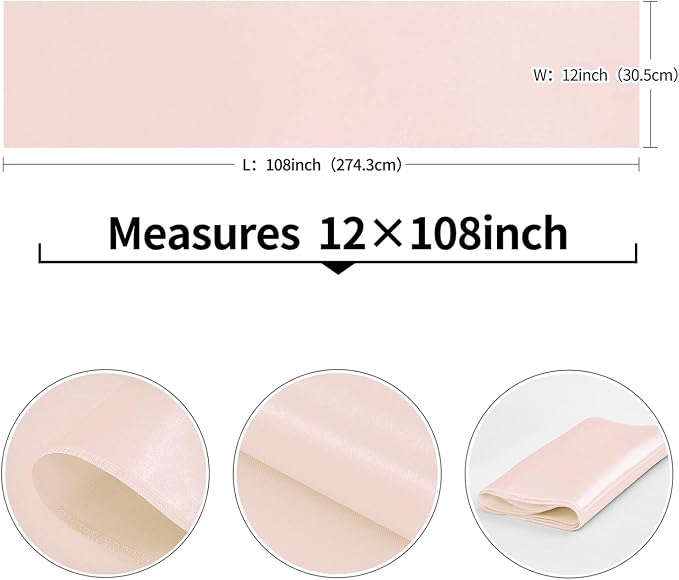 Pufogu 10-Pack Rose Gold Satin Table Runner 12 x 108 Inch Long Bright and - Image 3