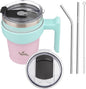 Konokyo 10 oz Tumbler with Handle and Straw, Insulated Travel Mug | Gum; by Konokyo