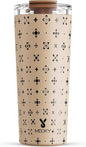 Meoky 24 oz Insulated Travel Coffee Mug: Leak Proof Lid, Mocha Cross | by MEOKY