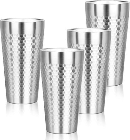 Metal Cup, 19 oz Insulated Tumbler, 4 Pack Double Wall Unbreakable Stackable by Offiper