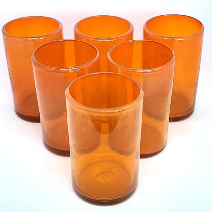 Solid Orange 14 oz Drinking Glasses, Recycled Glass, Toxin-Free - Image 6