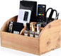 BONNY DODO Remote Control Holders Organizer Box for Table Small Solid Wooden Desk Farmhouse Home Decor Caddy Basket Store ipad for Media Player,Pencil,Glassees&Office Supplies (Wood-M, M)