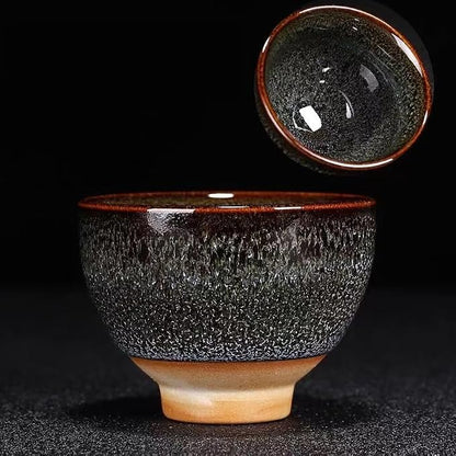 Teacups, Sake Cups Handmade Ceramic Mug Set 2.5 oz 6 Color Earthenware Teacups - Image 4