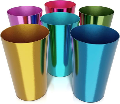 Retro Style Aluminum Cups 15 oz Set of 6 by BURIUS