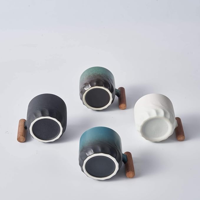 Ceramic Espresso Cups with Wooden Handle Espresso Shot Cups Ceramic Tea Cups - Image 7