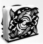 Koi Fish Decorative Black Metal Napkin Holder for Table, 5.3" x 4.9" x 1.9" Fish Animal Standing Napkin Holder for Home Kitchen Restaurant Picnic Party Coffee Bar Dining Room