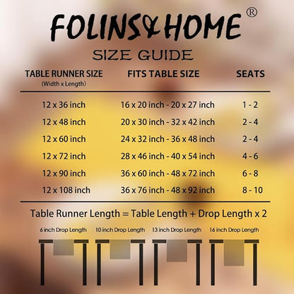 FOLINS&HOME Yellow Waterproof Decorative Table Runner 72 Inches Long | 210GSM - Image 6