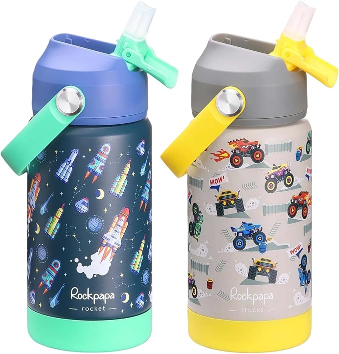 rockpapa 2 Pack Kids Insulated Water Bottle by rockpapa