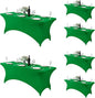 Fokitut 6 Pack Spandex Table Cover for 6FT Table Universal Fitted Stretch Tablecloth for Party, Banquet, Wedding and Events-Emerald