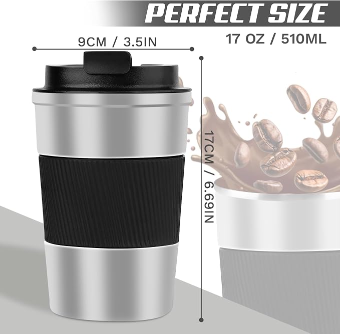 Vacuum Insulated Stainless Steel Travel Coffee Mug, Leak Proof Cup - Image 4