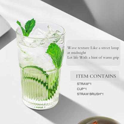Luiaiog 18.5oz Glass Cups with Lids and Straws – Single Reusable Tumbler - Image 3