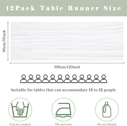 6 Pcs White Cheesecloth Table Runner 10FT Runner - Image 3