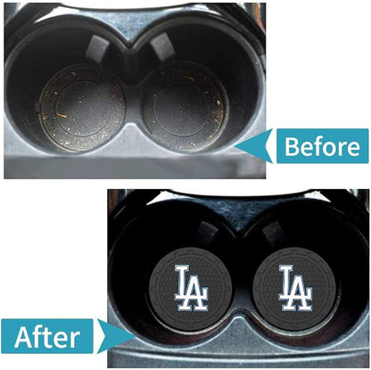 Silicone Dodgers Car Cup Holder Coasters,Baseball Fans Car Coasters for LA Dodgers Fans, Non-Slip Universal Fit Cup Holder Insert